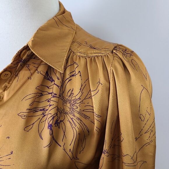 𝅺bishop & Young Jaclyn Button Down Blouse in Citrine Floral Small - Picture 4 of 16